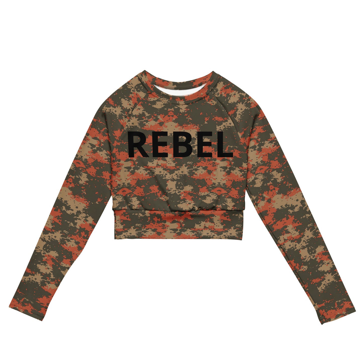 Rebel Camo long-sleeve crop top