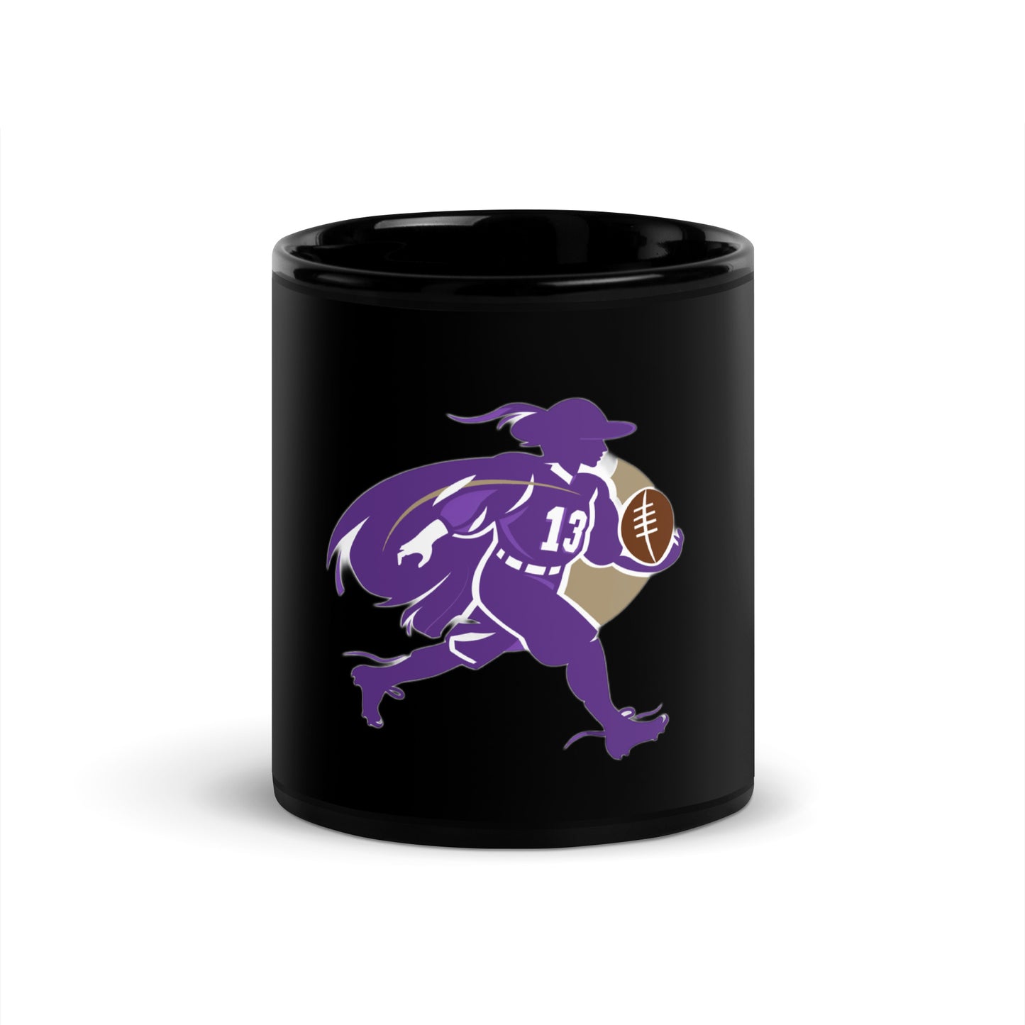 Musketeer Football Black Glossy Mug