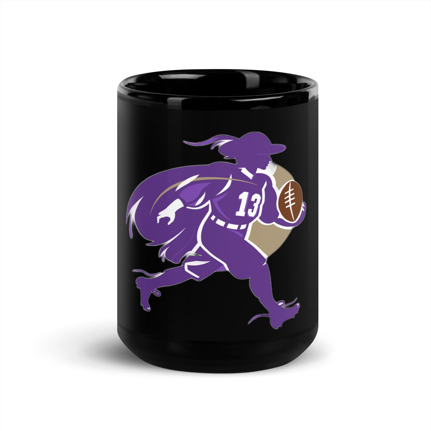 Musketeer Football Black Glossy Mug