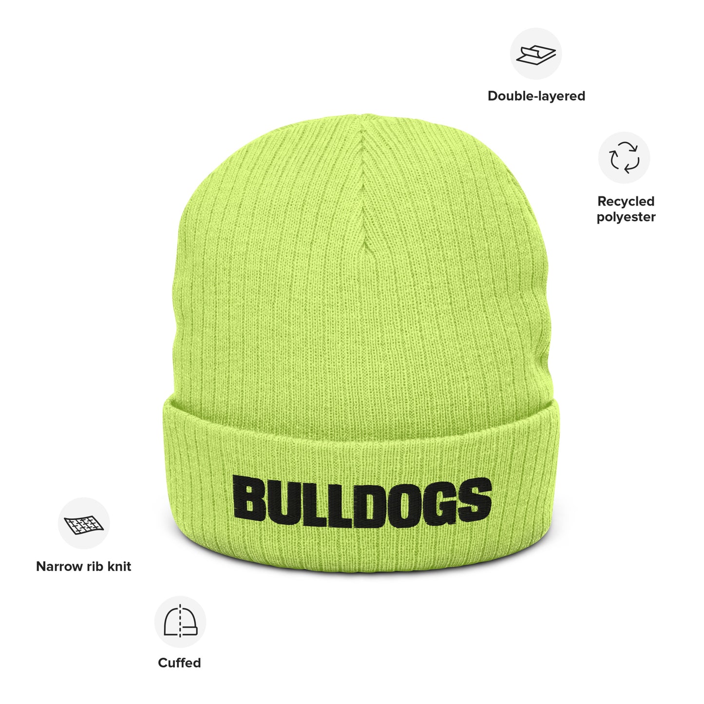 Bulldog Ribbed knit beanie