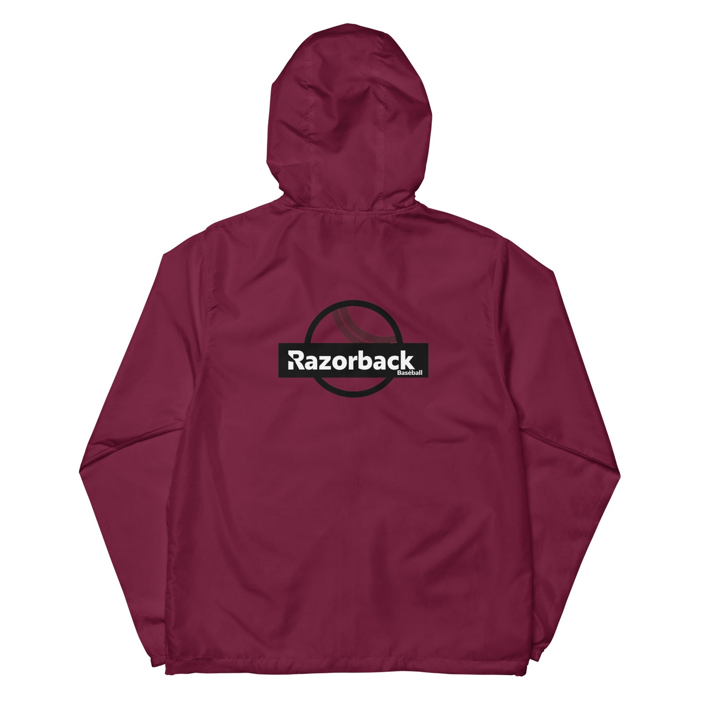 Razorback Baseball Unisex lightweight zip up windbreaker